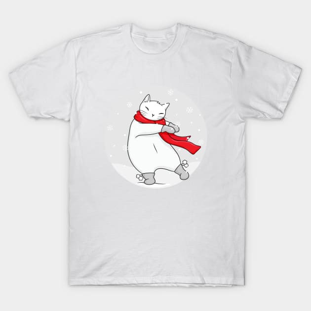 The dance of joy on a snowy day T-Shirt by runcatrun